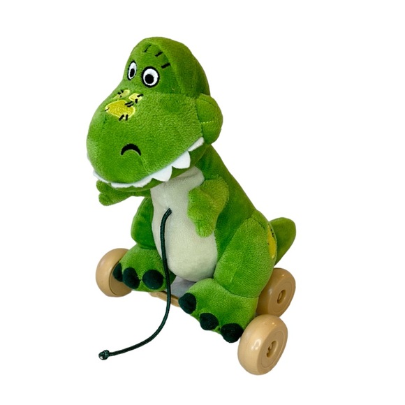 Disney Store Toy Story REX Dinosaur Pull Toy Plush with String and Wheels 9" - Picture 1 of 14